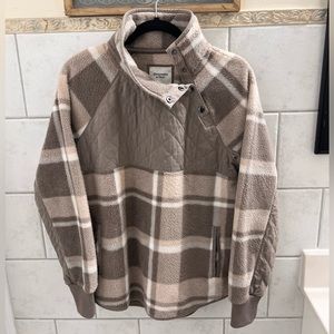 Abercrombie & Fitch Plaid Sweatshirt in Brown and Tan
